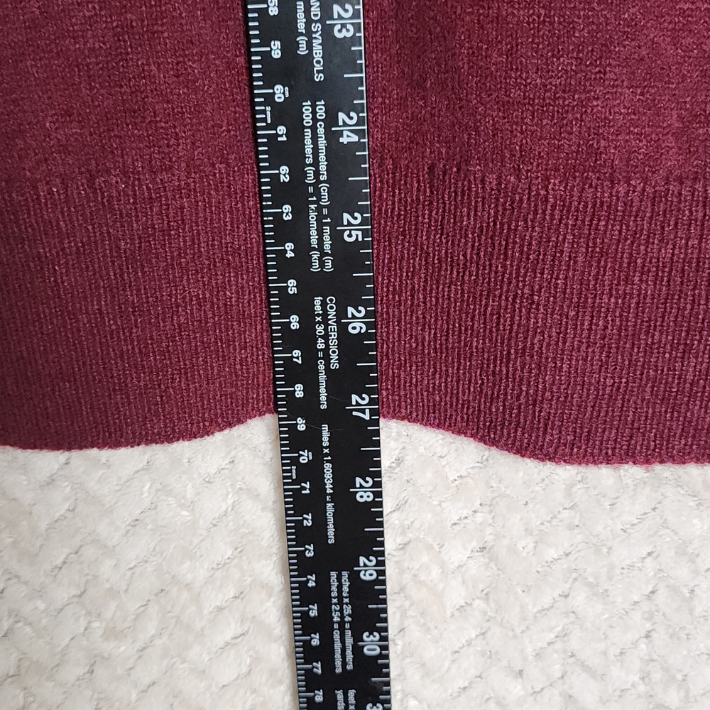 Vintage LL Bean 100% Lambswool Maroon Sweater Vest Made in Scotland Mens L Tall - Picture 9 of 9